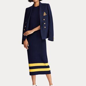 Polo Ralph Lauren Striped Wool Sleeveless Dress
